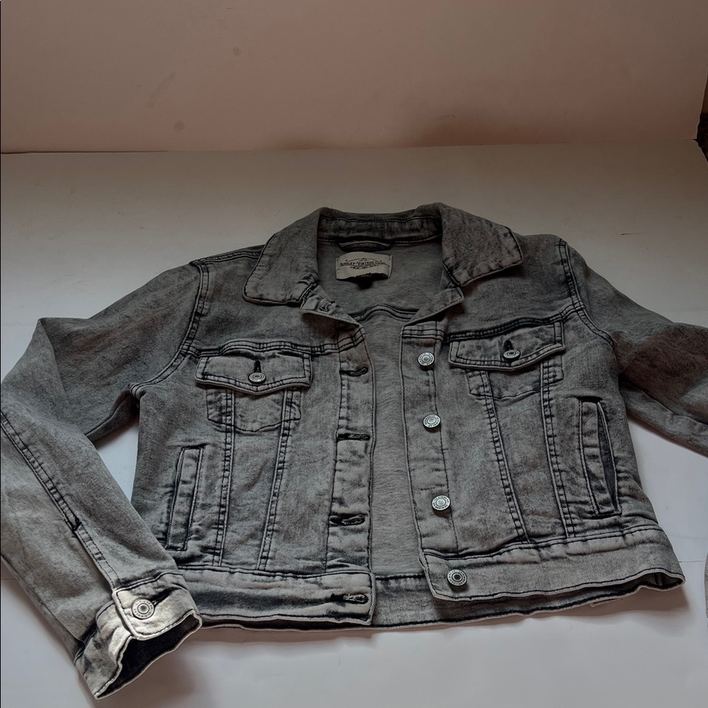 Classic Gray Denim Jacket for Women